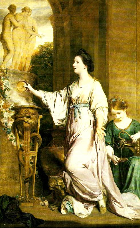 Sir Joshua Reynolds lady sarah bunbury sarificing to the graces Spain oil painting art